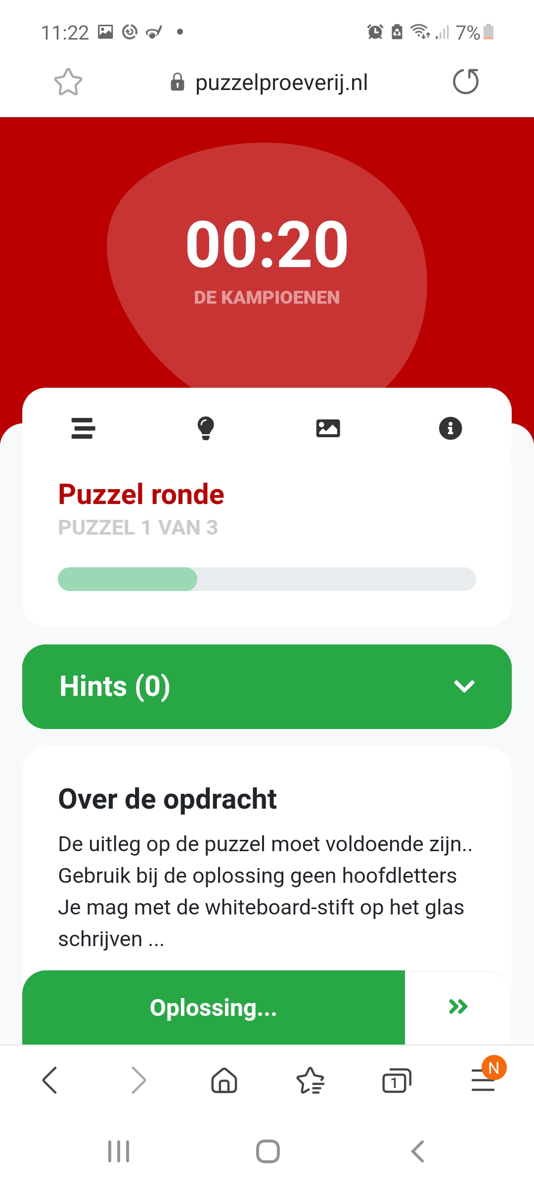 Impressie Puzzelproeverij app