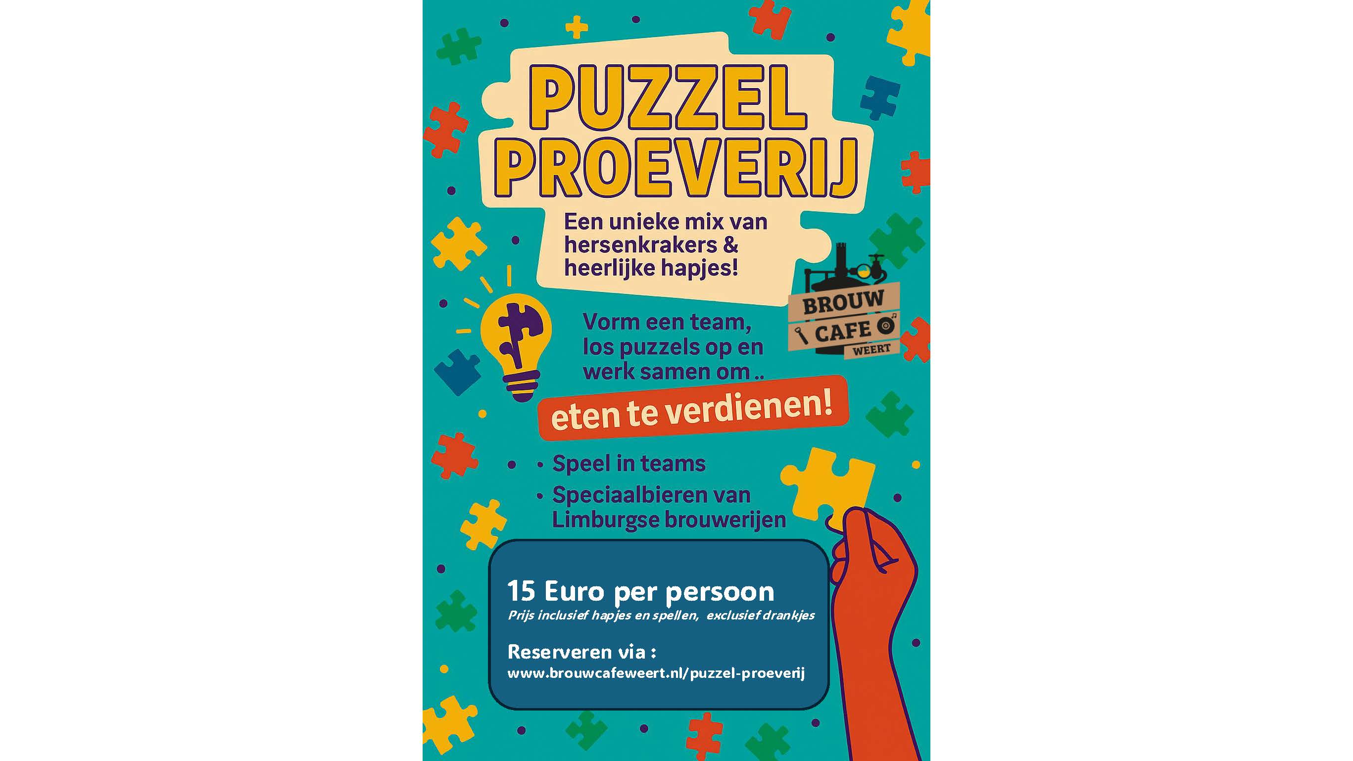 Arrangement Puzzel arrangement bij Brouwcafe Weert in Weert