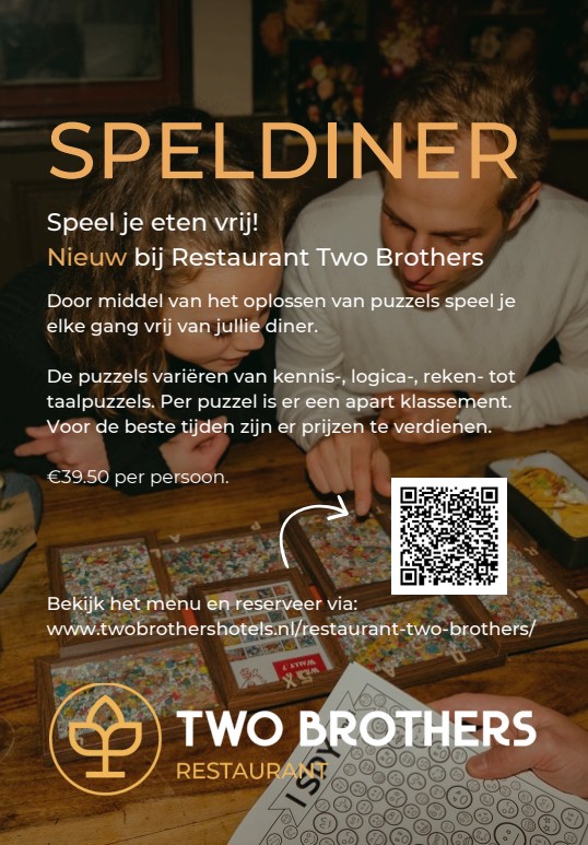 Arrangement Puzzelproeverij bij Two Brothers in Noordwijk
