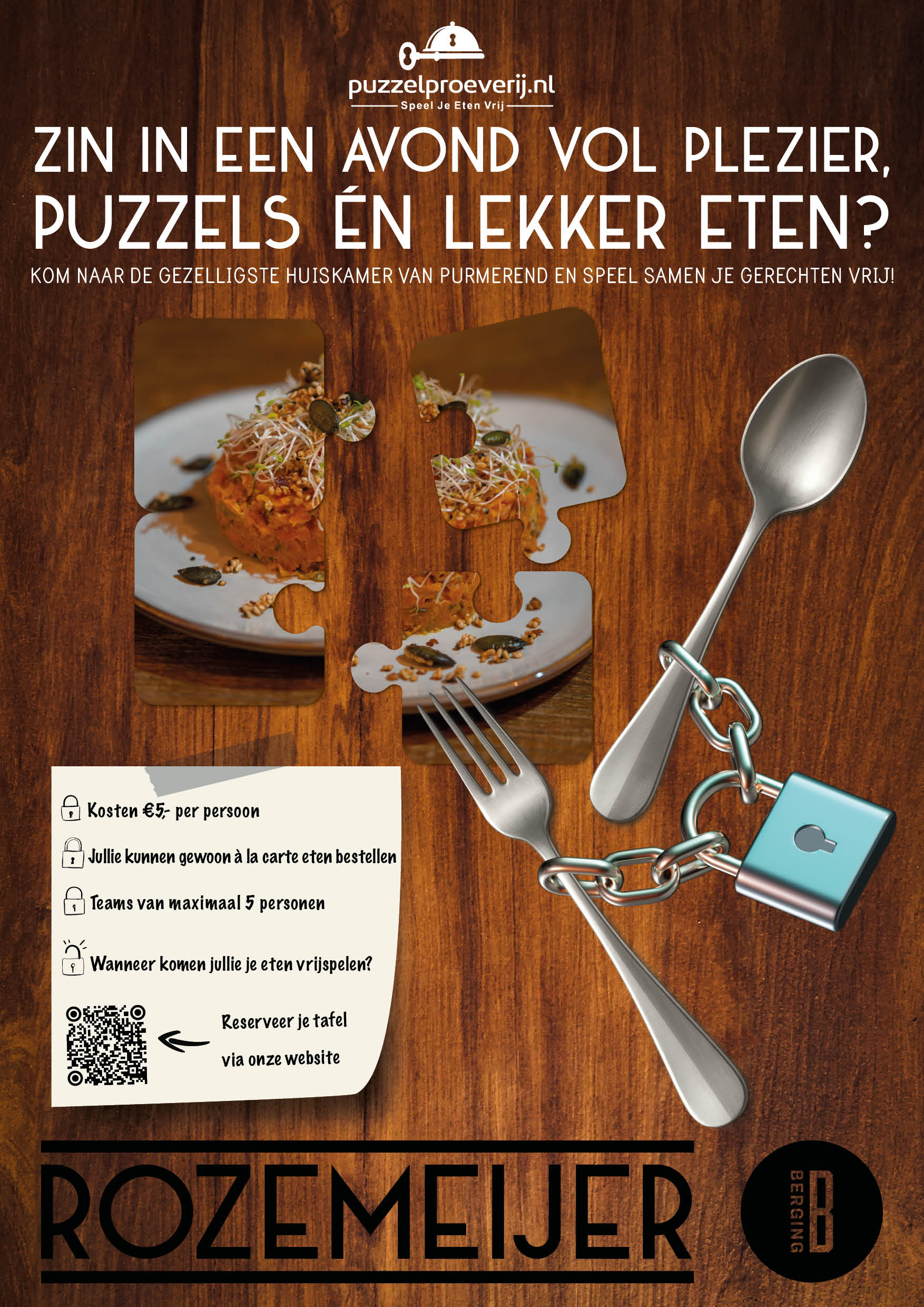Arrangement Escape & Eat – Purmerend bij Rozemeijer in Purmerend