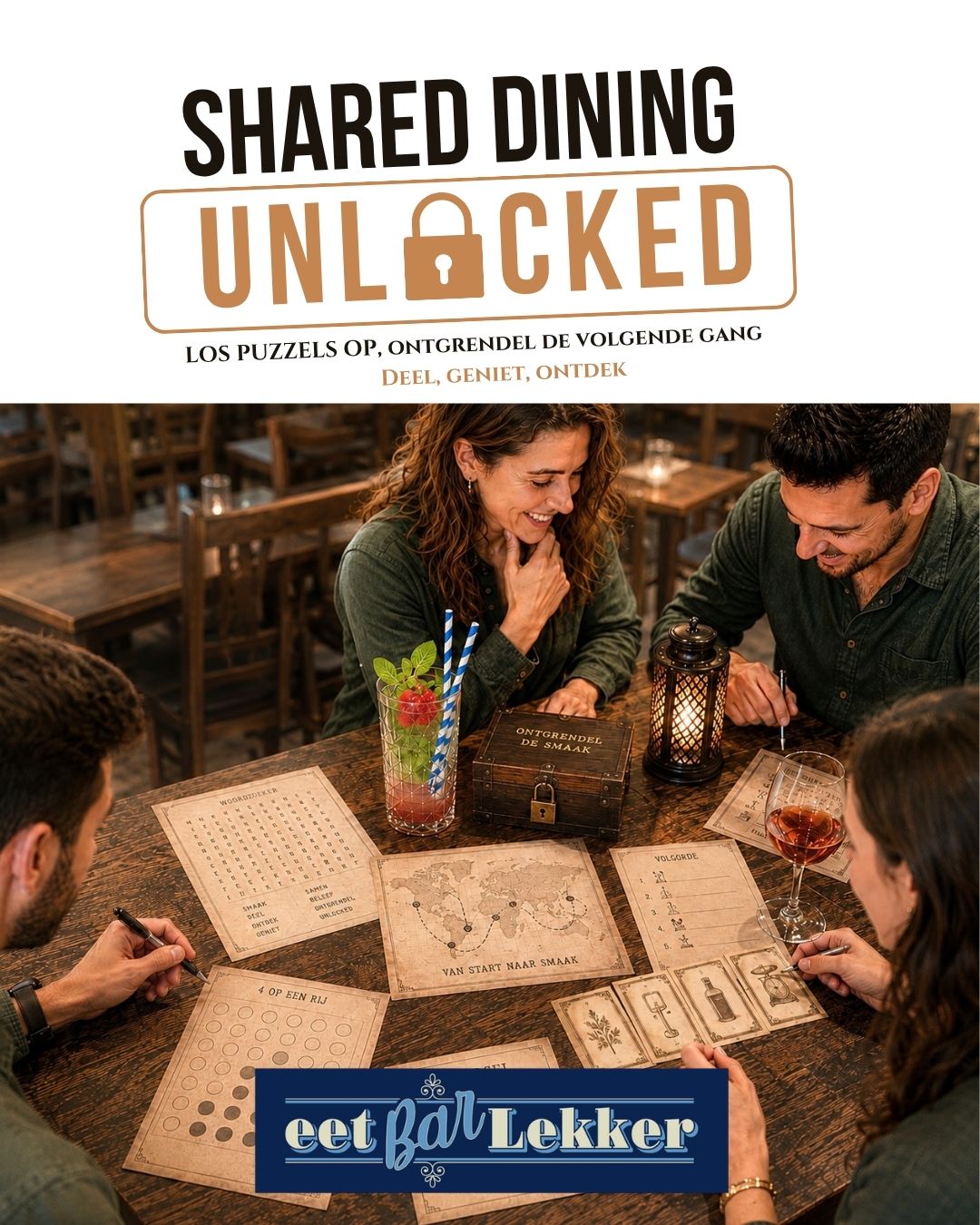 Arrangement Shared Dining Unlocked bij eetBarLekker in Limmen